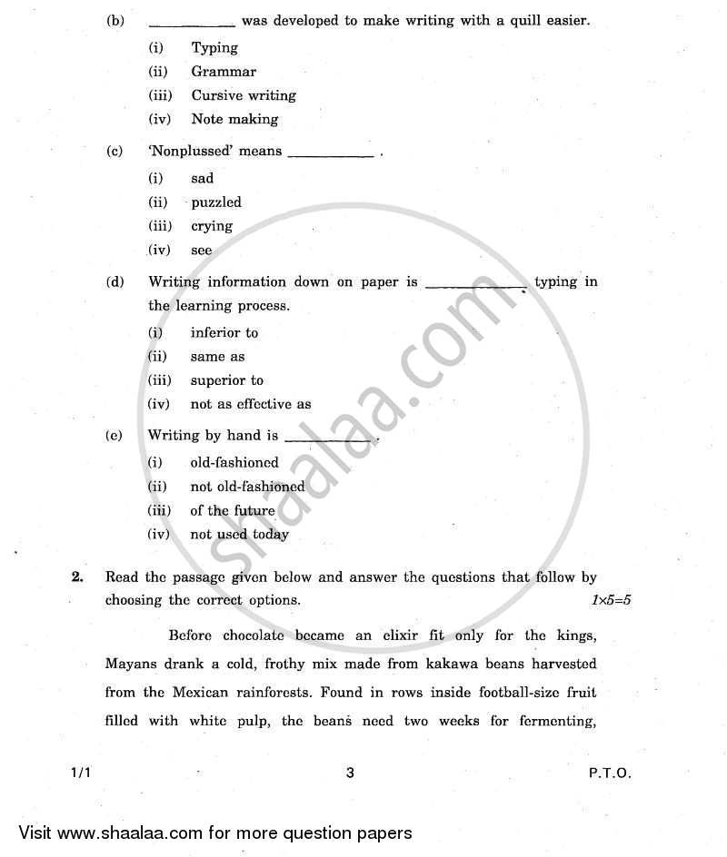 English Communicative 2010-2011 Class 10 - CBSE (Central Board of Secondary Education) question paper with PDF download