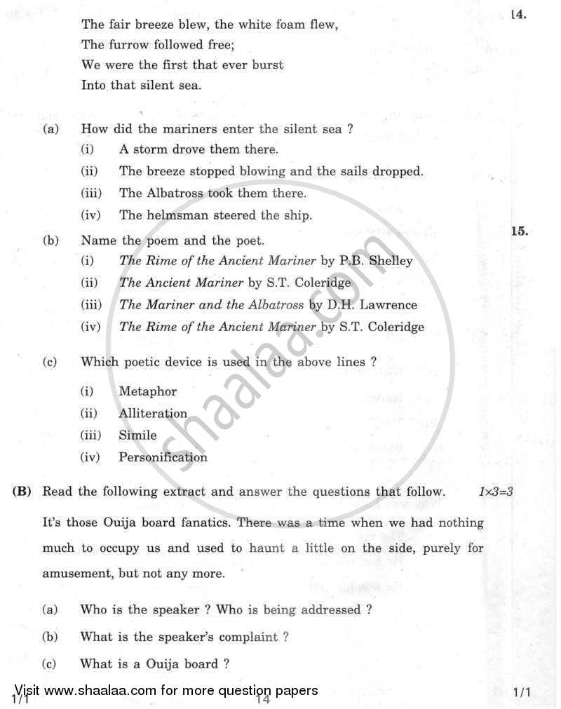 English Communicative 2011-2012 Class 10 - CBSE (Central Board of Secondary Education) question paper with PDF download