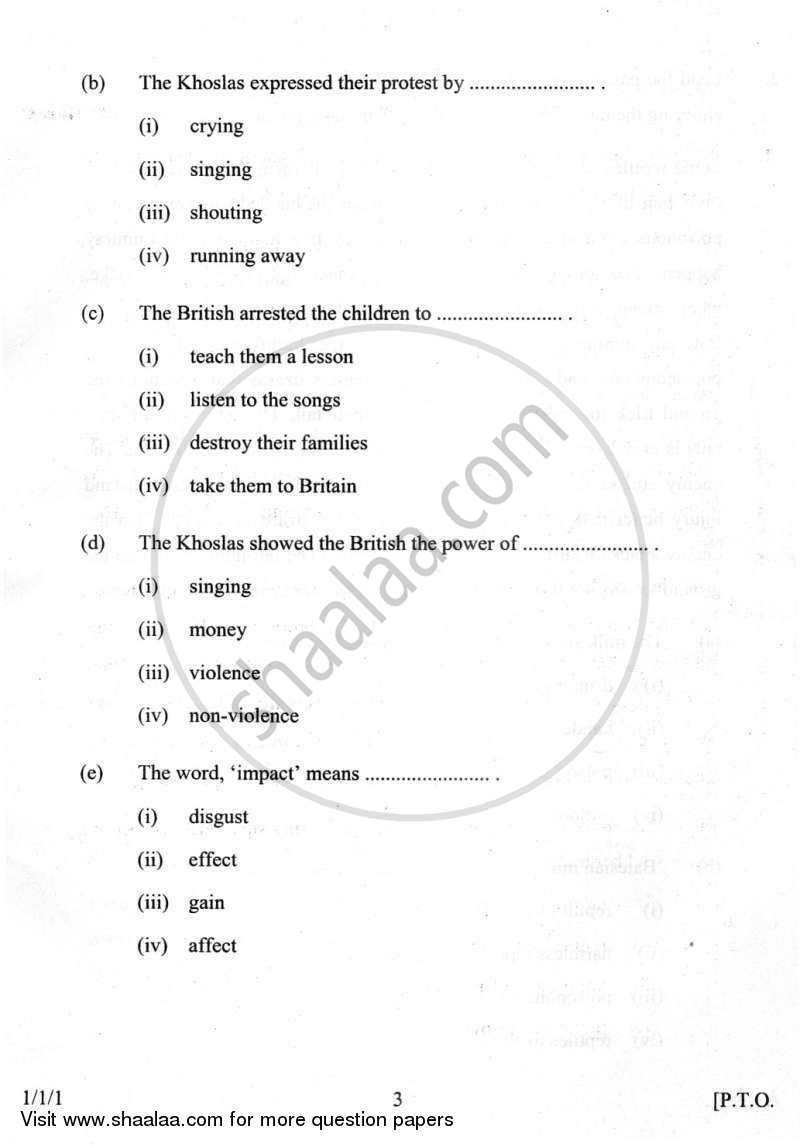 English Communicative 2011-2012 Class 10 - CBSE (Central Board of Secondary Education) question paper with PDF download