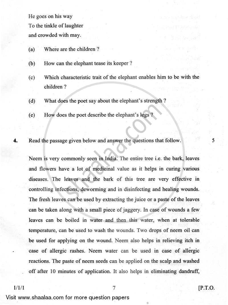 English Communicative 2011-2012 Class 10 - CBSE (Central Board of Secondary Education) question paper with PDF download