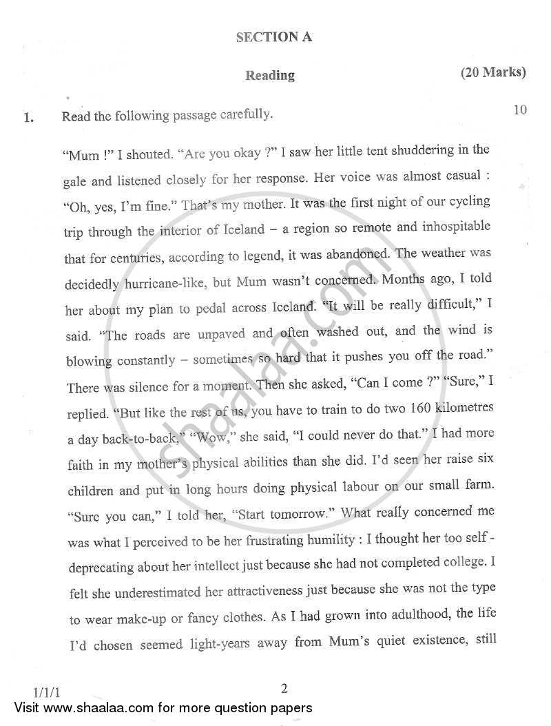 English Communicative 2012-2013 Class 10 - CBSE (Central Board of Secondary Education) question paper with PDF download