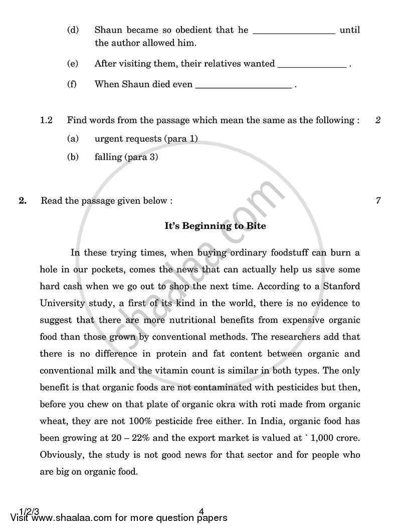 English Communicative 2013-2014 Class 10 - CBSE (Central Board of Secondary Education) question paper with PDF download