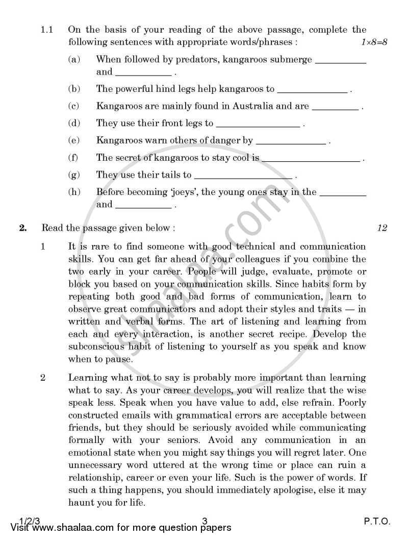 English Communicative 2014-2015 Class 10 - CBSE (Central Board of Secondary Education) question paper with PDF download