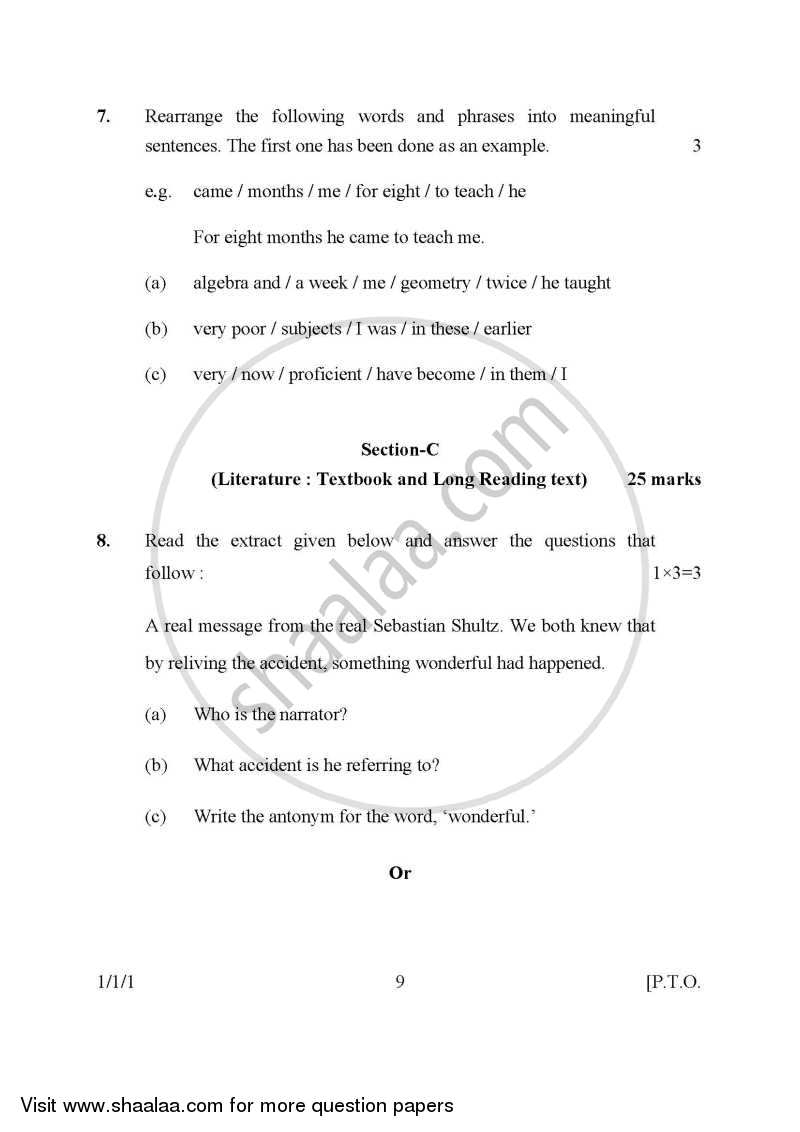 English Communicative 2015-2016 Class 10 - CBSE (Central Board of Secondary Education) question paper with PDF download