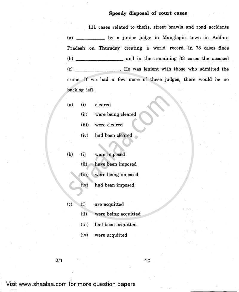 English - Language and Literature 2010-2011 Class 10 - CBSE (Central Board of Secondary Education) question paper with PDF download