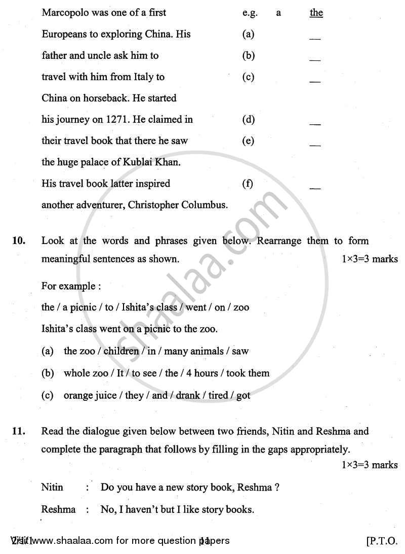 English - Language and Literature 2010-2011 Class 10 - CBSE (Central Board of Secondary Education) question paper with PDF download