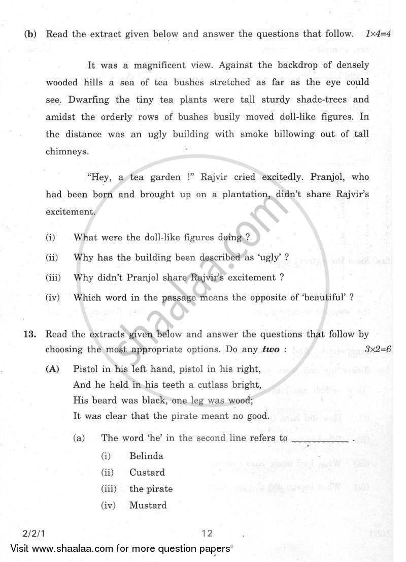 English - Language and Literature 2011-2012 Class 10 - CBSE (Central Board of Secondary Education) question paper with PDF download
