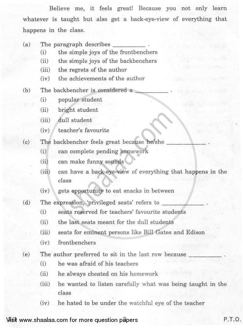 English - Language and Literature 2011-2012 Class 10 - CBSE (Central Board of Secondary Education) question paper with PDF download