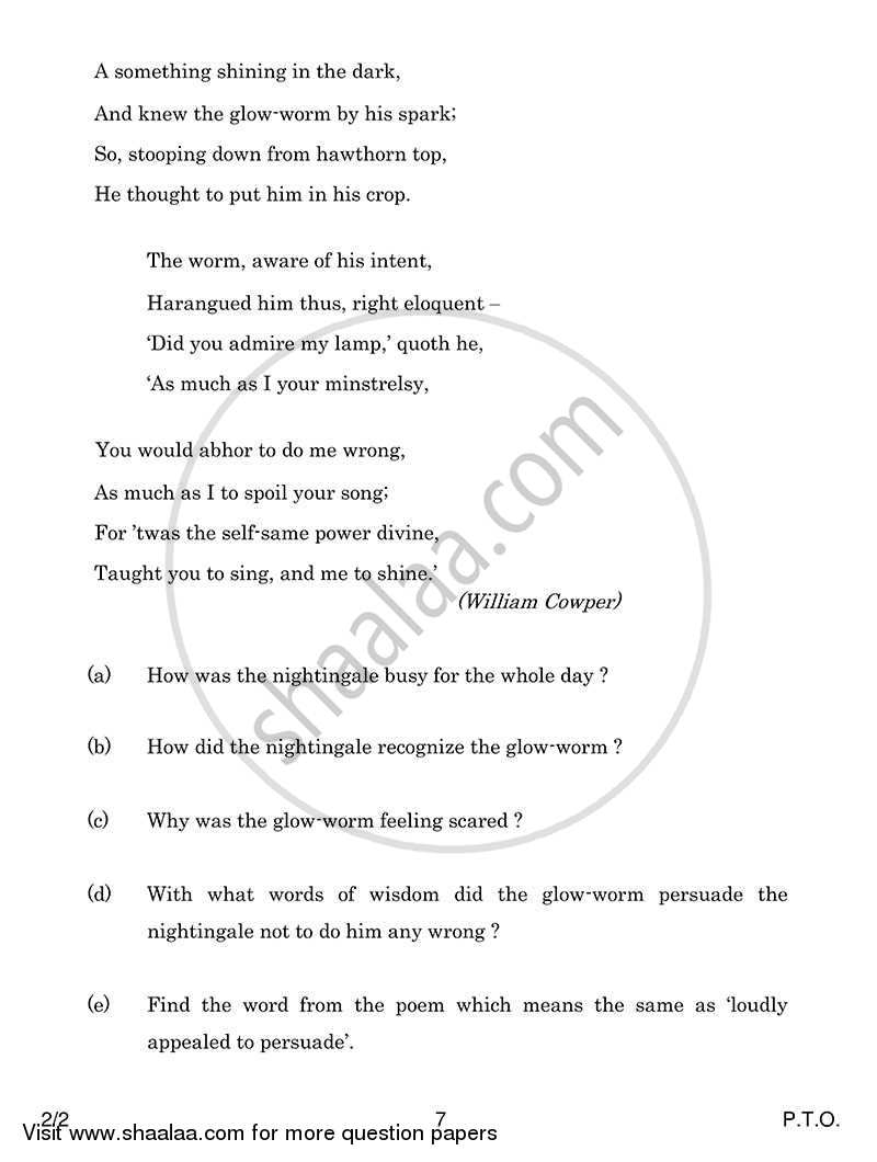 English - Language and Literature 2013-2014 Class 10 - CBSE (Central Board of Secondary Education) question paper with PDF download