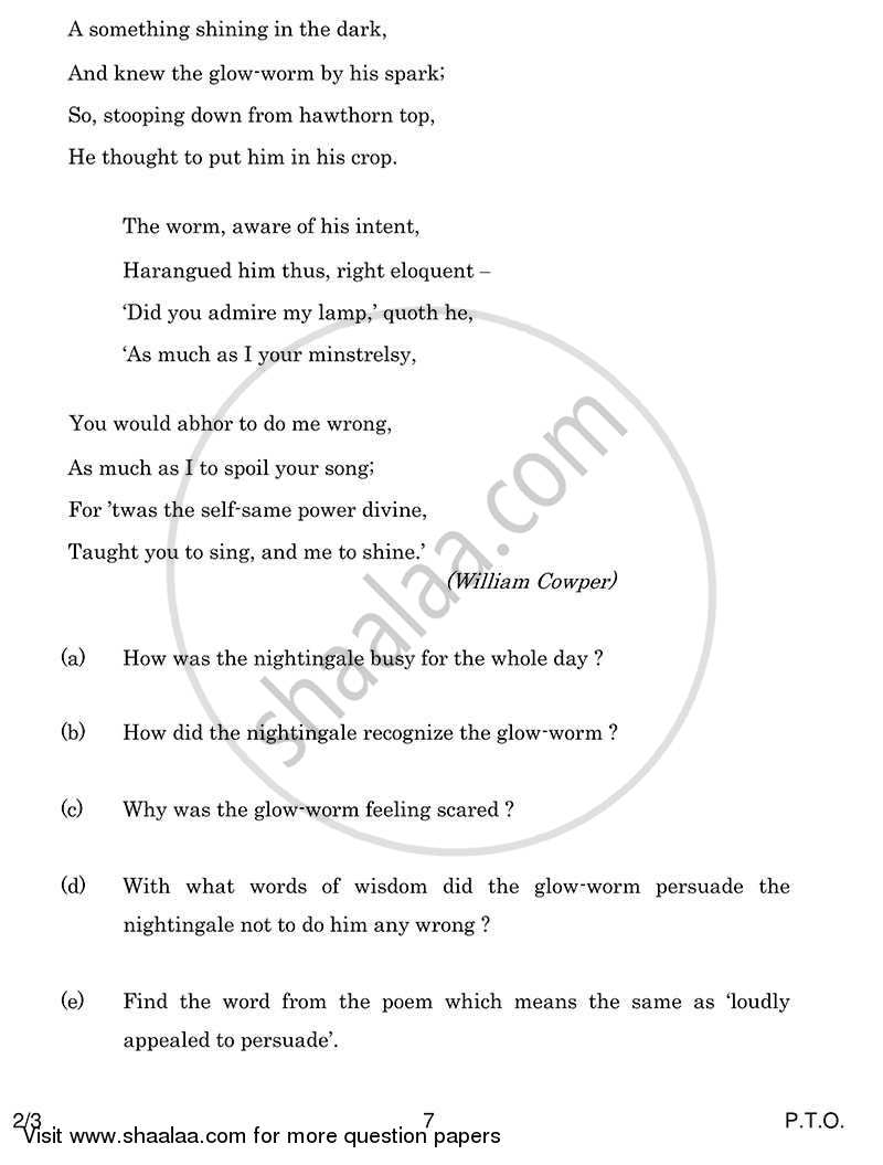 English - Language and Literature 2013-2014 Class 10 - CBSE (Central Board of Secondary Education) question paper with PDF download