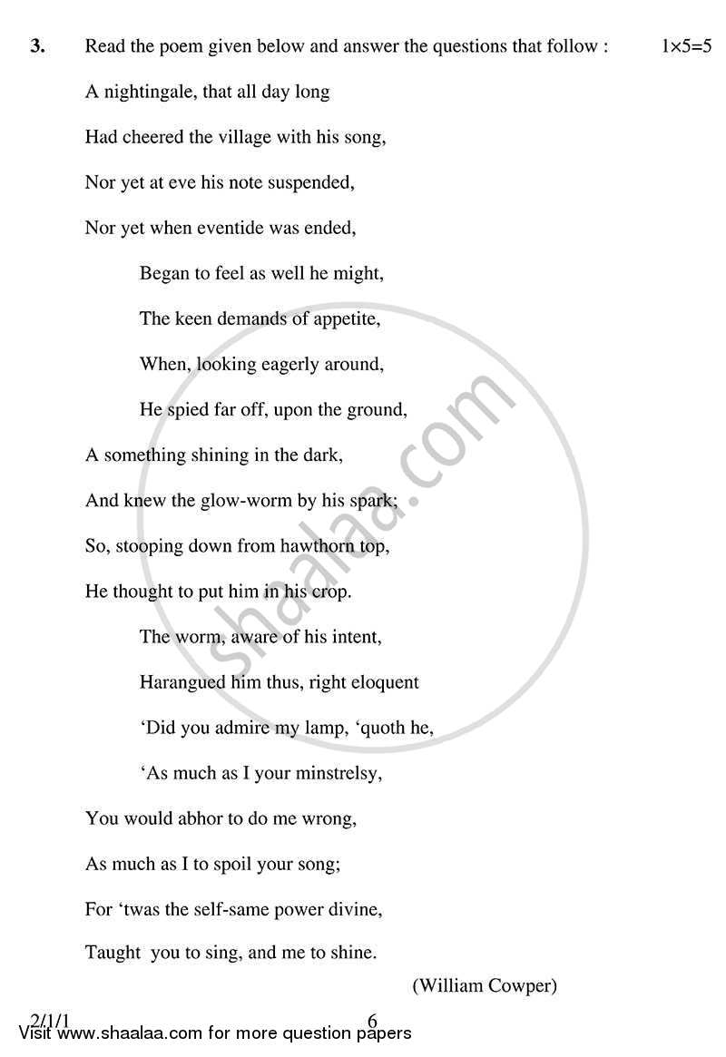 English - Language and Literature 2013-2014 Class 10 - CBSE (Central Board of Secondary Education) question paper with PDF download