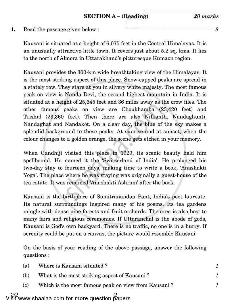 English - Language and Literature 2014-2015 Class 10 - CBSE (Central Board of Secondary Education) question paper with PDF download