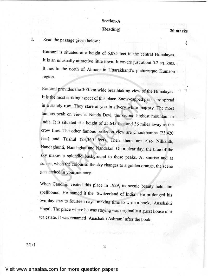 English - Language and Literature 2014-2015 Class 10 - CBSE (Central Board of Secondary Education) question paper with PDF download