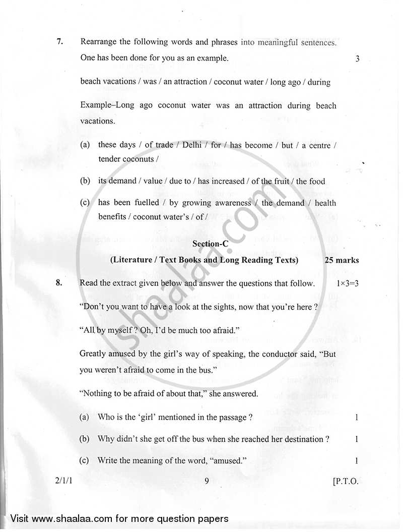 English - Language and Literature 2014-2015 Class 10 - CBSE (Central Board of Secondary Education) question paper with PDF download