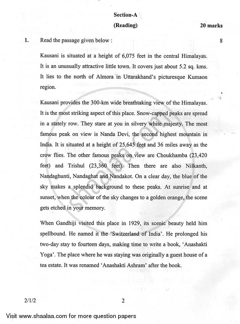 English - Language and Literature 2014-2015 Class 10 - CBSE (Central Board of Secondary Education) question paper with PDF download