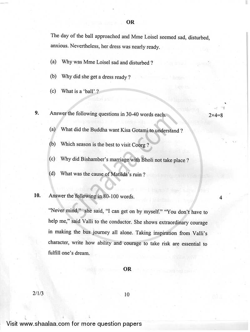 English - Language and Literature 2014-2015 Class 10 - CBSE (Central Board of Secondary Education) question paper with PDF download