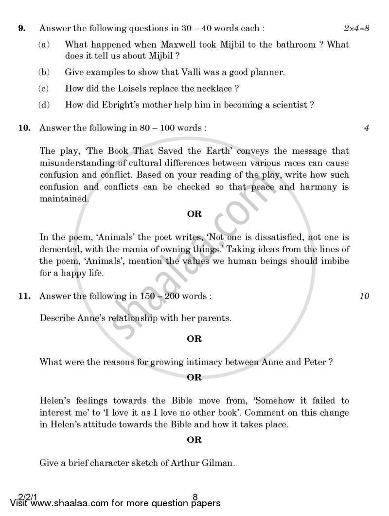 English - Language and Literature 2014-2015 Class 10 - CBSE (Central Board of Secondary Education) question paper with PDF download