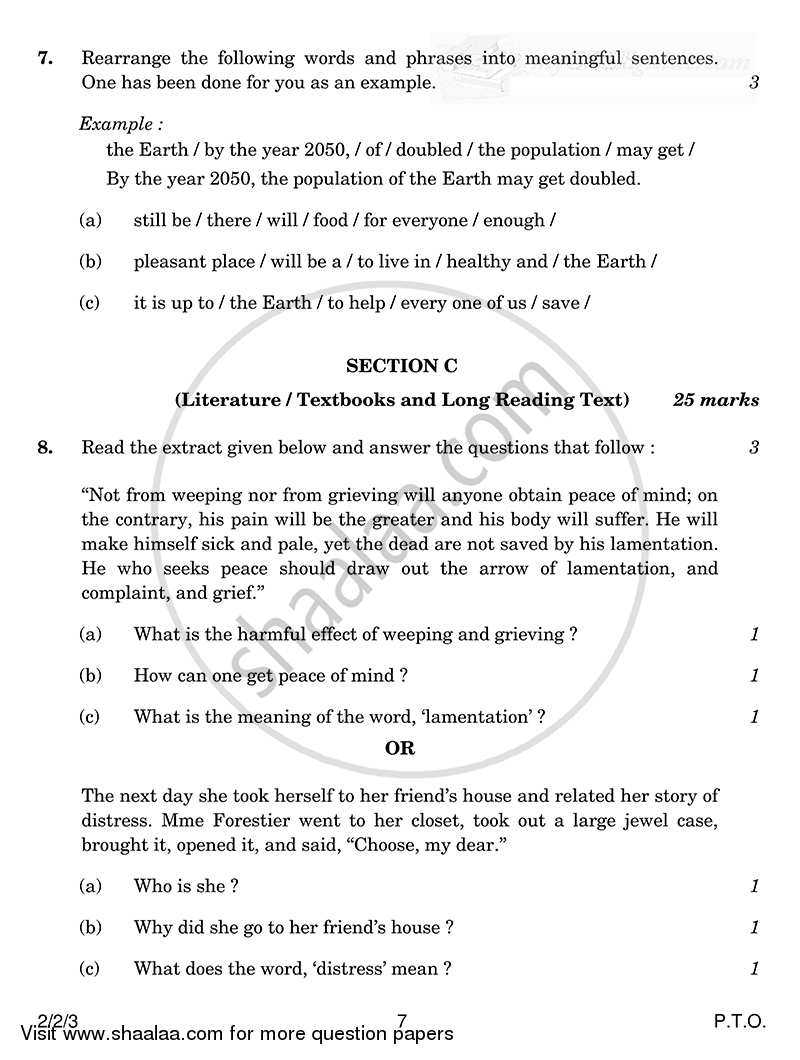 English - Language and Literature 2014-2015 Class 10 - CBSE (Central Board of Secondary Education) question paper with PDF download