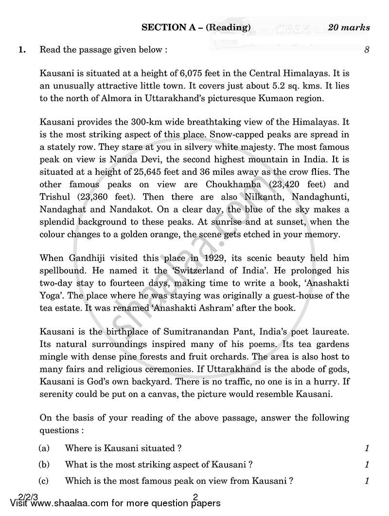 English - Language and Literature 2014-2015 Class 10 - CBSE (Central Board of Secondary Education) question paper with PDF download