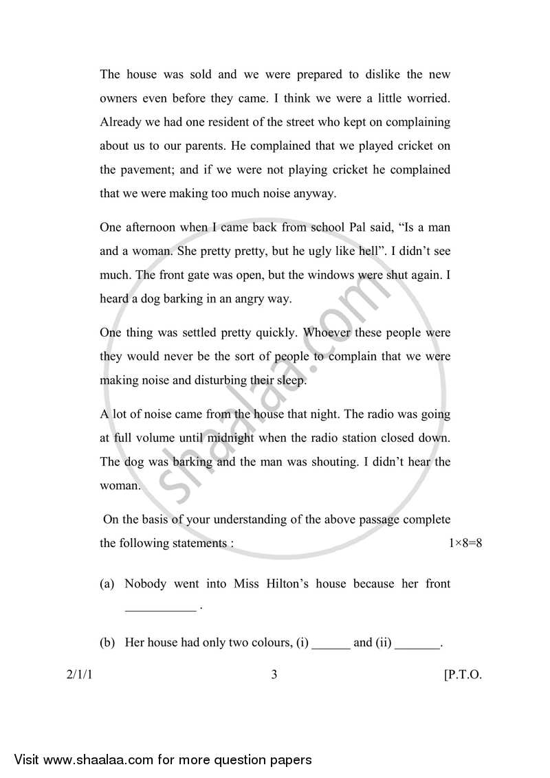 English - Language and Literature 2016-2017 Class 10 - CBSE (Central Board of Secondary Education) question paper with PDF download