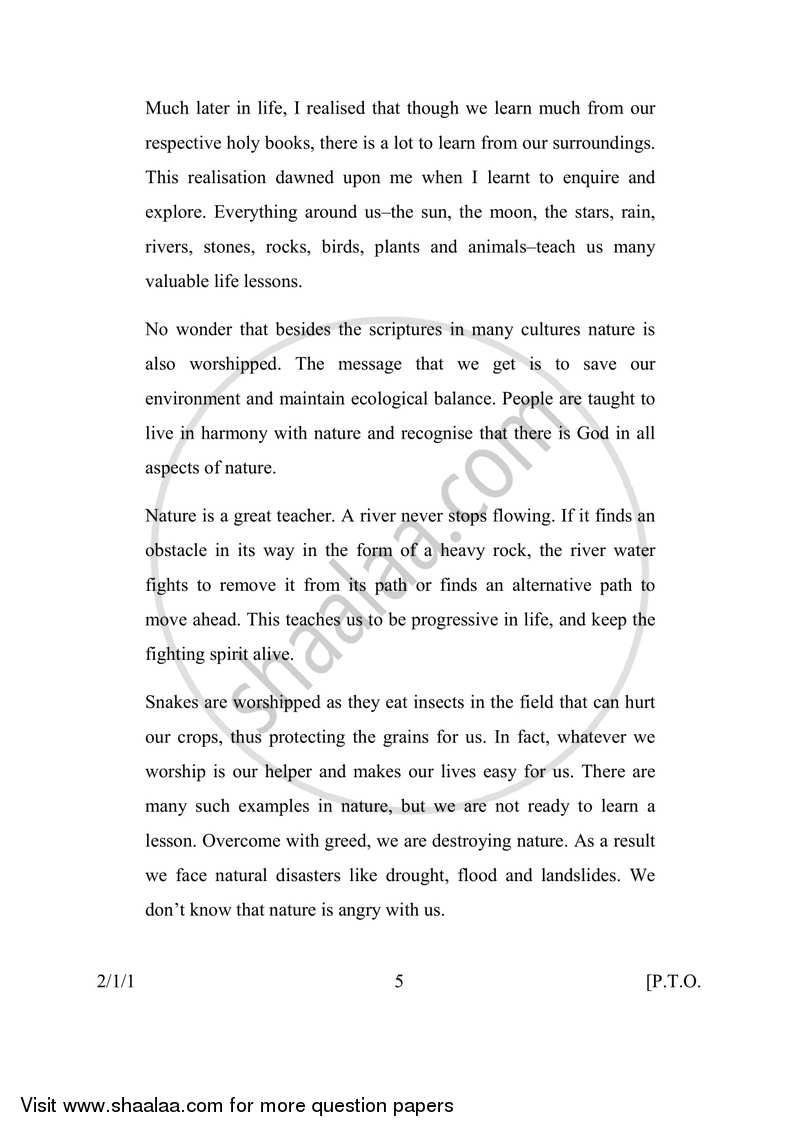 English - Language and Literature 2016-2017 Class 10 - CBSE (Central Board of Secondary Education) question paper with PDF download