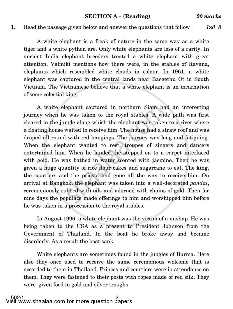 English - Language and Literature 2016-2017 Class 10 - CBSE (Central Board of Secondary Education) question paper with PDF download