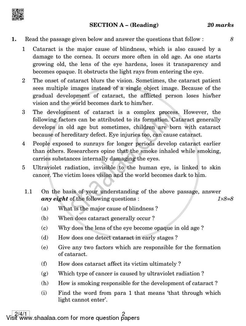 English - Language and Literature 2018-2019 Class 10 - CBSE (Central Board of Secondary Education) question paper with PDF download