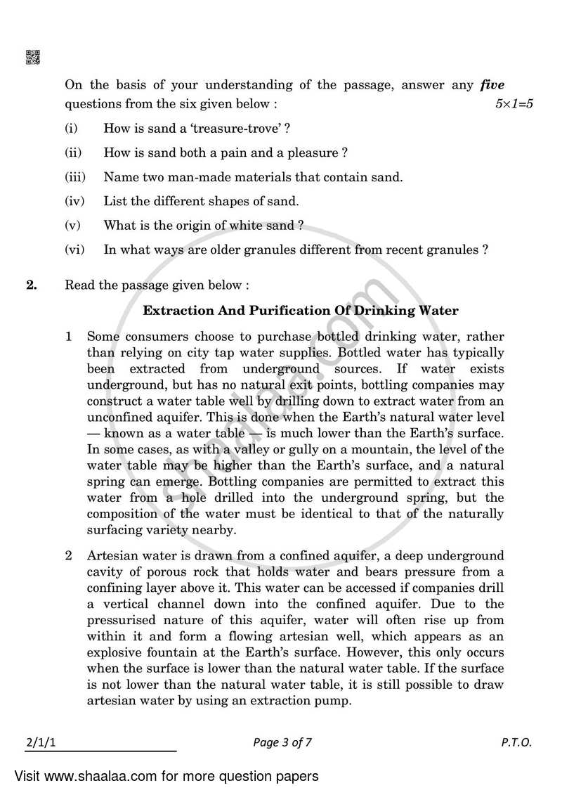 English - Language and Literature 2021-2022 Class 10 - CBSE (Central Board of Secondary Education) question paper with PDF download