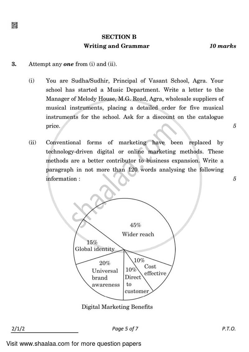 English - Language and Literature 2021-2022 Class 10 - CBSE (Central Board of Secondary Education) question paper with PDF download
