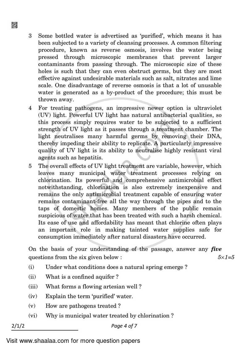 English - Language and Literature 2021-2022 Class 10 - CBSE (Central Board of Secondary Education) question paper with PDF download