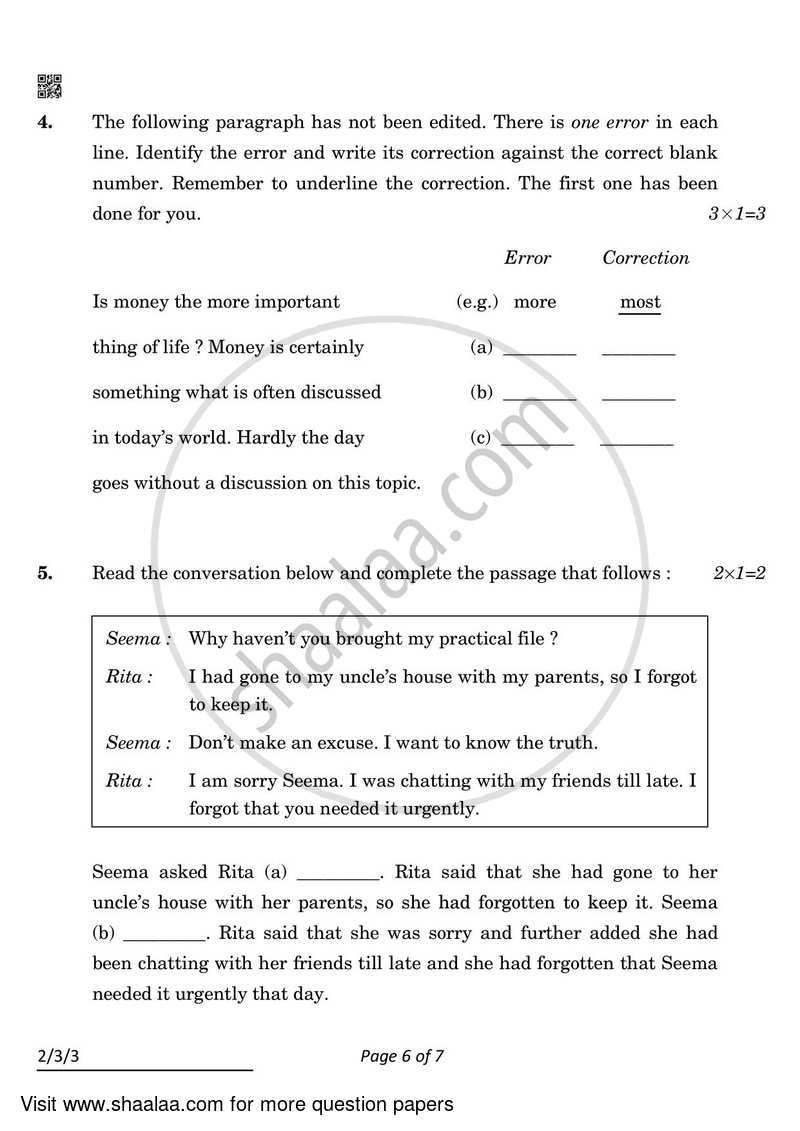 English - Language and Literature 2021-2022 Class 10 - CBSE (Central Board of Secondary Education) question paper with PDF download