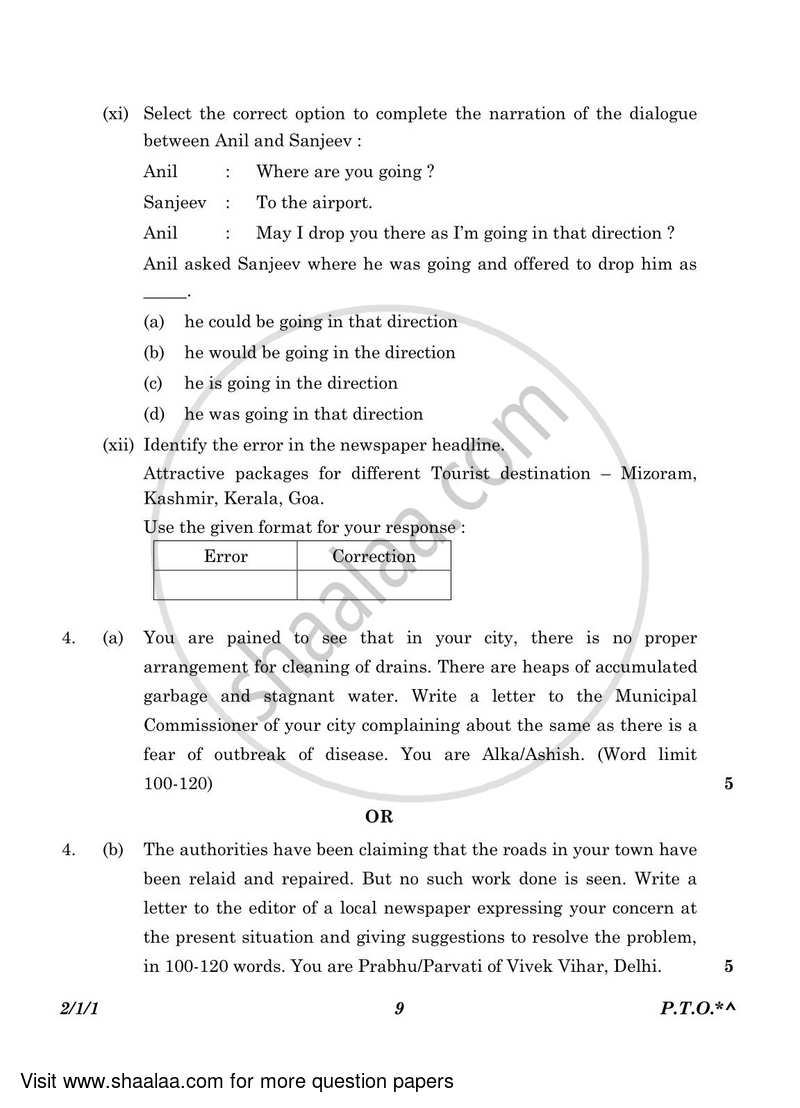 English - Language and Literature 2022-2023 Class 10 - CBSE (Central Board of Secondary Education) question paper with PDF download