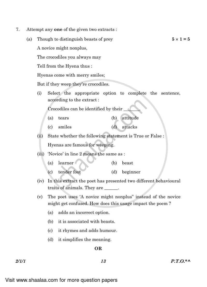 English - Language and Literature 2022-2023 Class 10 - CBSE (Central Board of Secondary Education) question paper with PDF download