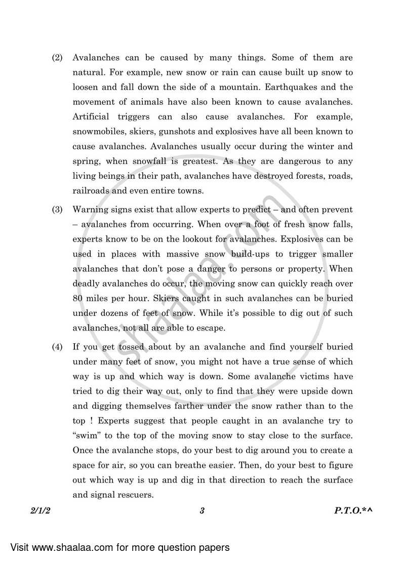 English - Language and Literature 2022-2023 Class 10 - CBSE (Central Board of Secondary Education) question paper with PDF download