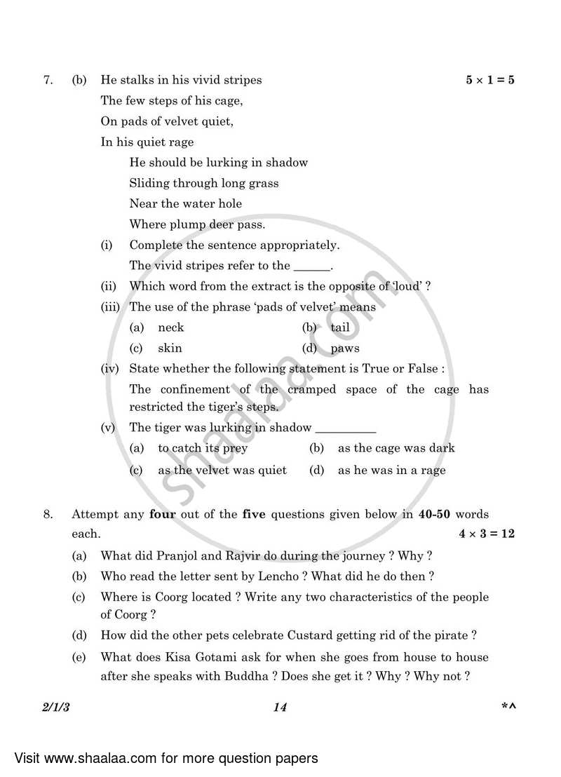 English - Language and Literature 2022-2023 Class 10 - CBSE (Central Board of Secondary Education) question paper with PDF download