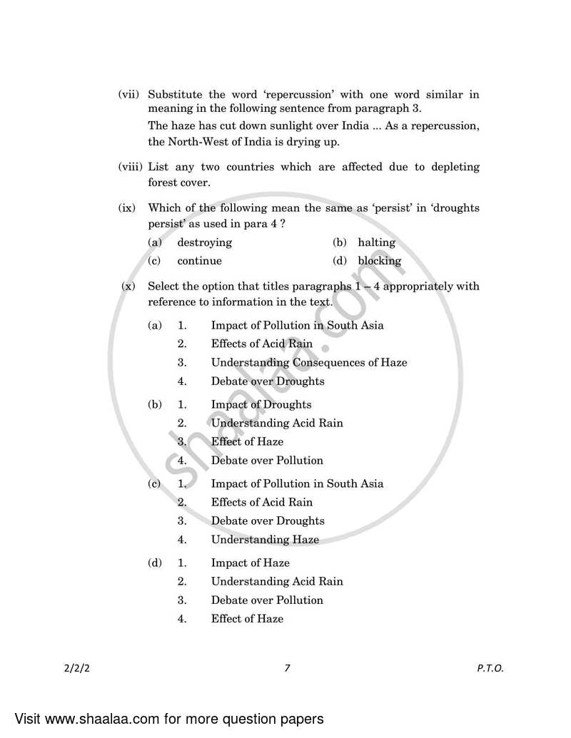 English - Language and Literature 2022-2023 Class 10 - CBSE (Central Board of Secondary Education) question paper with PDF download