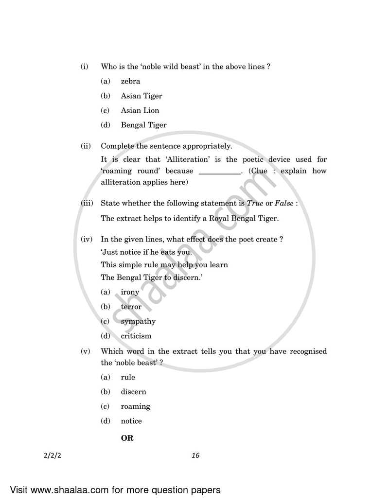 English - Language and Literature 2022-2023 Class 10 - CBSE (Central Board of Secondary Education) question paper with PDF download