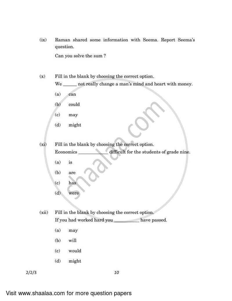 English - Language and Literature 2022-2023 Class 10 - CBSE (Central Board of Secondary Education) question paper with PDF download
