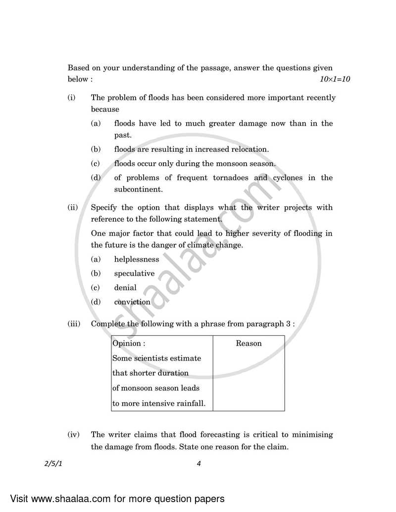 English - Language and Literature 2022-2023 Class 10 - CBSE (Central Board of Secondary Education) question paper with PDF download