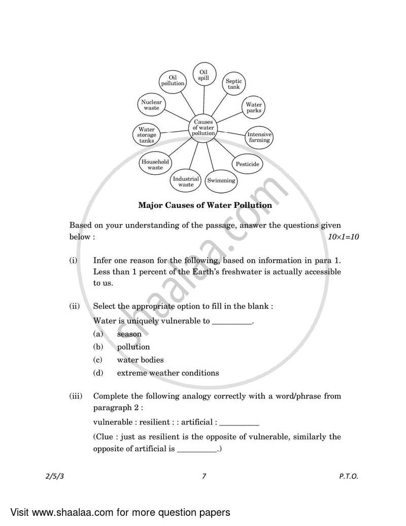 English - Language and Literature 2022-2023 Class 10 - CBSE (Central Board of Secondary Education) question paper with PDF download
