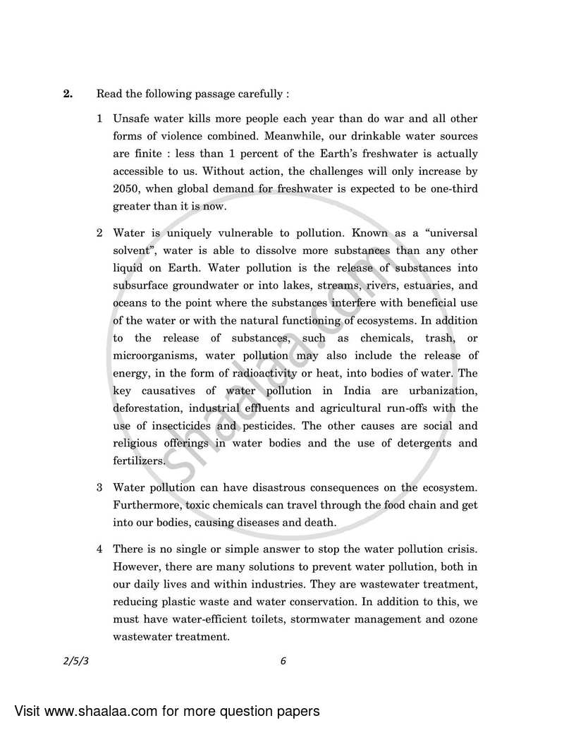 English - Language and Literature 2022-2023 Class 10 - CBSE (Central Board of Secondary Education) question paper with PDF download