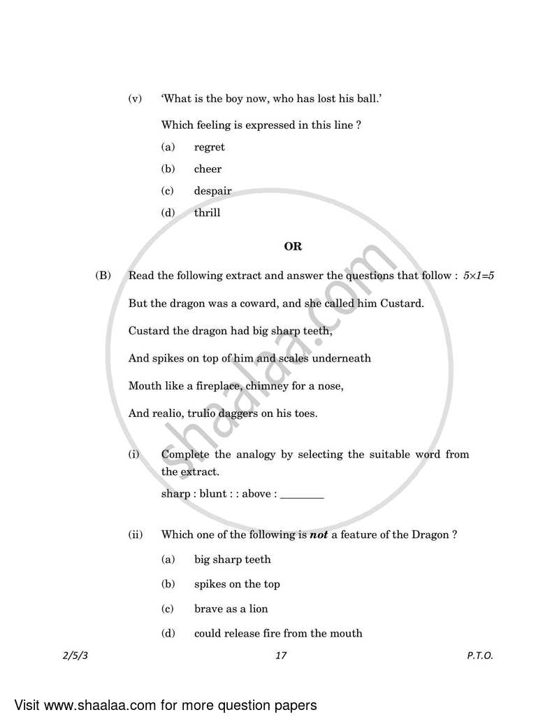 English - Language and Literature 2022-2023 Class 10 - CBSE (Central Board of Secondary Education) question paper with PDF download