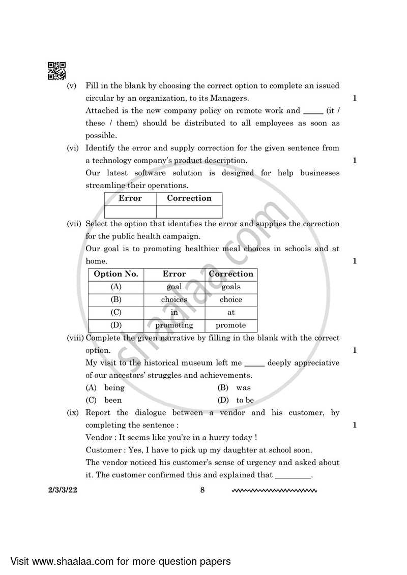 English - Language and Literature 2023-2024 Class 10 - CBSE (Central Board of Secondary Education) question paper with PDF download
