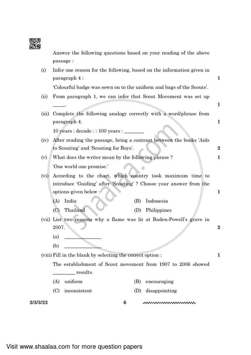 English - Language and Literature 2023-2024 Class 10 - CBSE (Central Board of Secondary Education) question paper with PDF download