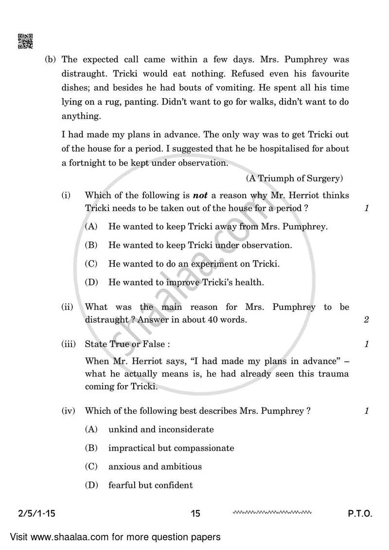 English - Language and Literature 2023-2024 Class 10 - CBSE (Central Board of Secondary Education) question paper with PDF download