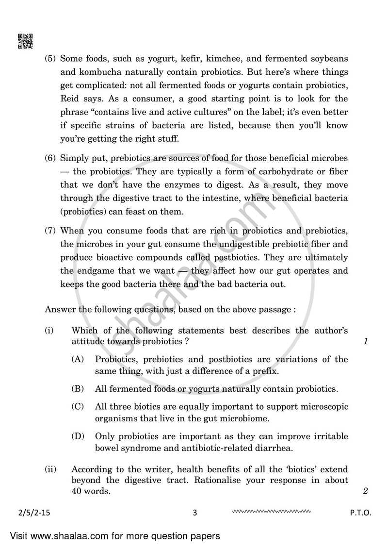 English - Language and Literature 2023-2024 Class 10 - CBSE (Central Board of Secondary Education) question paper with PDF download