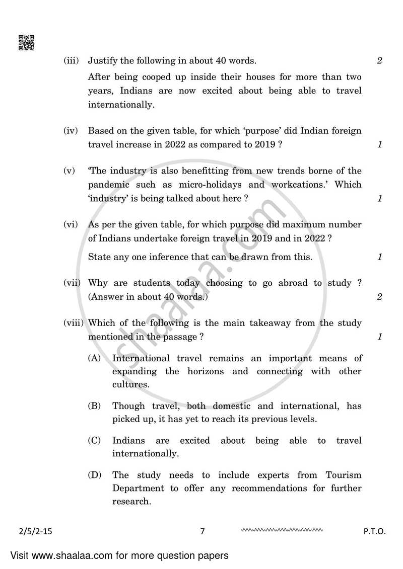 English - Language and Literature 2023-2024 Class 10 - CBSE (Central Board of Secondary Education) question paper with PDF download