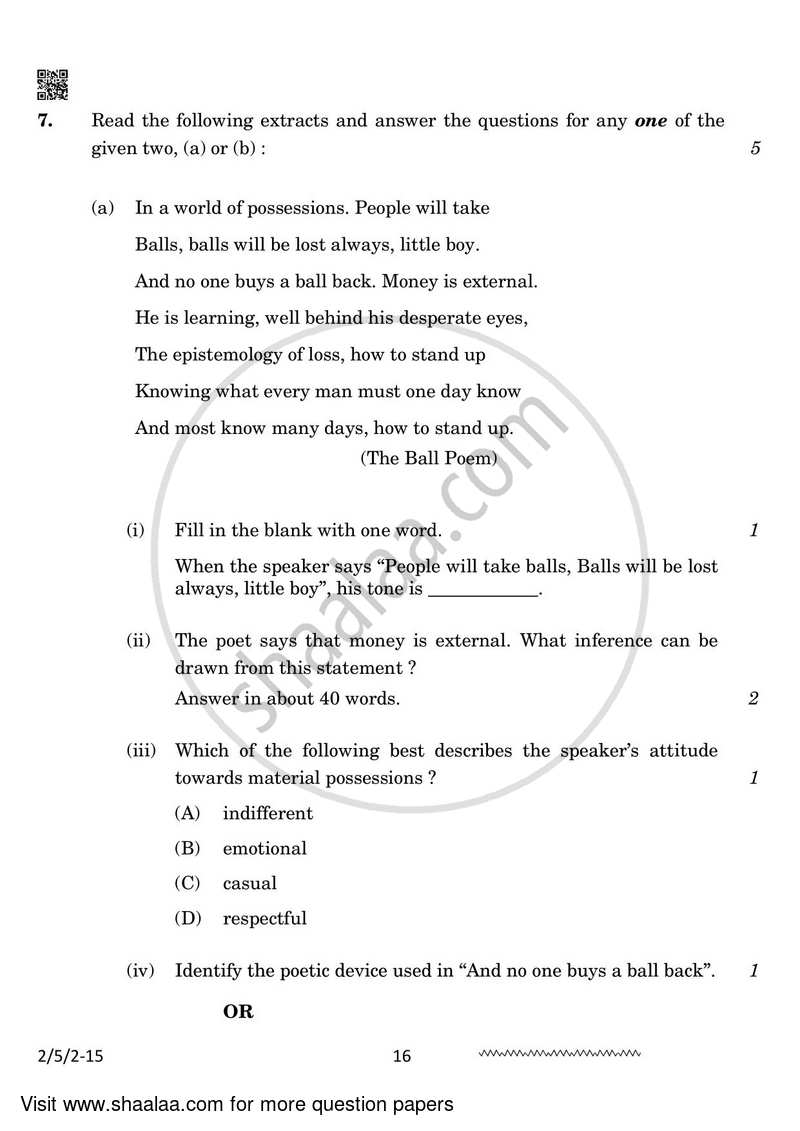 English - Language and Literature 2023-2024 Class 10 - CBSE (Central Board of Secondary Education) question paper with PDF download