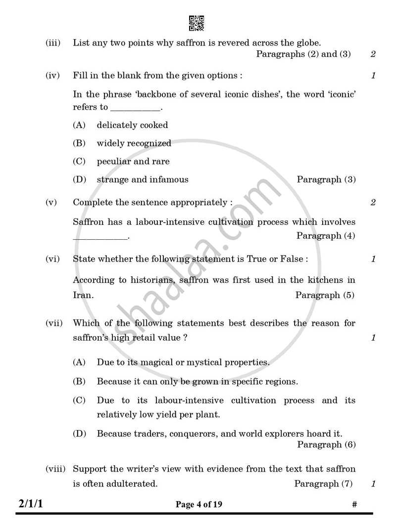 English - Language and Literature 2024-2025 Class 10 - CBSE (Central Board of Secondary Education) question paper with PDF download