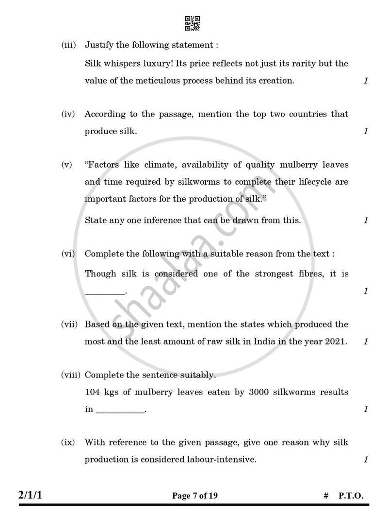 English - Language and Literature 2024-2025 Class 10 - CBSE (Central Board of Secondary Education) question paper with PDF download